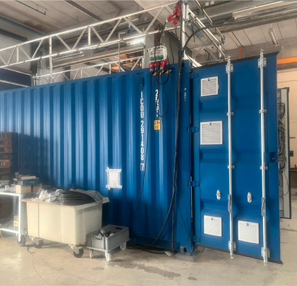 Container holding a VRFB for larger systems